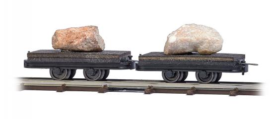 wagon Busch Wagonnets + rochers 2p
