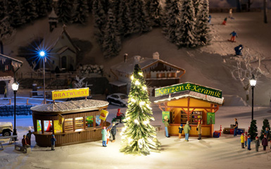 decors Faller Coffret 2 Stands de marché de Noël