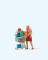 figurine Preiser femme avec caddie figurine Preiser femme avec caddie